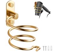 Porte-Sèche-Cheveux - Support Mural en Aluminium - Couleur Or - Durable - Design Moderne