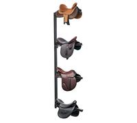 Porte-selle mural, en acier au carbone haute résistance, conception à 4 niveaux, adapté à différents types de selles, construction robuste, matériel d'installation inclus