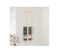 vidaXL Porte-Serviette Mural Support de Serviette Organisateur de Rangement Salle de Bain Maison Intérieur 23x18x110 cm Bois de Pin Massif