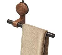 Porte-serviette à ventouse - Étagère à serviettes sans perçage - Organisateur de salle de bain - Barre mobile - Longueur : 30 cm - Noir