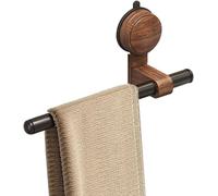 Porte-serviette à ventouse - Étagère à serviettes sans perçage - Organisateur de salle de bain - Barre mobile - Longueur : 30 cm - Noir