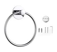 Porte Serviette, Acier Inoxydable Anneau Porte-Serviette, Porte-Serviettes Mural en Acier Inoxydable de 16 cm, idéal pour Salle de Bains, Cuisine, Chambre, etc.(Argent)
