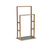 Porte serviette bambou 2 barres naturel et kaki