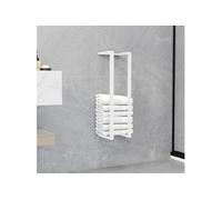 vidaXL Porte-Serviette Support mural Acier 12,5x12,5x60 cm Blanc