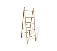 vidaXL Double échelle porte-serviettes avec cinq barreaux en bambou 50 x 160 cm