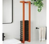 vidaXL Porte-Serviette, Sèche-Serviettes avec Étagère, Accessoires de Salle de Bain Maison, Moderne, Marron Cire Bois de Pin Massif