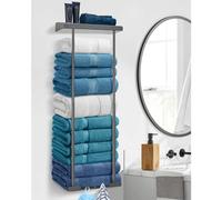 Porte Serviette Mural sans Perçage - Porte Serviette Salle de Bain- avec Patere Salle de Bain -Convient pour Le Rangement Serviette Salle de Bain