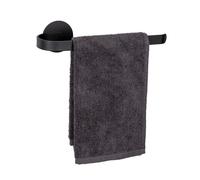 Porte-Serviette Mural - WENKO - BIVIO - Aluminium Noir Mat - Fixation Adhésive - Design Moderne