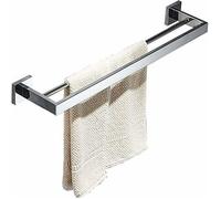 Porte Serviette Murale Salle de Bain Double Barre Porte-Serviettes Chromé Miroir Poli 60 cm