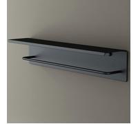 Porte-serviette noir mate Sogood support de serviettes en inox rangement à suspendre étagère murale 50x10x10cm MMF258
