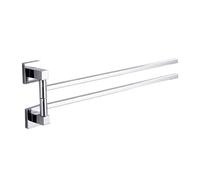 Porte-serviette pivotant aluminium mural | 2 barres, gain de place, pour salle de bain et cuisine