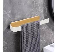 Porte Serviette Salle De Bain Mural Blanc Bambou Porte-Serviettes 30cm | Sans Percage, Murale, Adhesif, Support Serviette