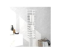 Porte-serviette Support Mural Support de Stockage de Salle de Bain Cintre à Serviettes Maison Intérieur Blanc 24x12x96 cm Acier