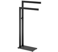 Porte-serviette sur pied LINEA 80 cm, double, noir, acier inoxydable, Zack