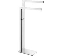Porte-serviette sur pied LINEA 80 cm, double, poli, acier inoxydable, Zack