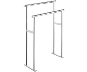 Porte-serviette sur pied SCALA 80 x 60 cm, double, mat, acier inoxydable, Zack