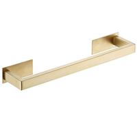 Porte-serviettes 38,5 cm, autocollant, porte-serviettes de salle de bain en acier inoxydable à barre unique, design carré, finition or brossé, BA15601BG-40,