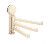 Porte-serviettes à ventouse avec bras oscillant rotatif, organiseur mural pliable pour salle de bain, cuisine, crochets pivotants à 180 degrés, support ABS économiseur d'espace, gris (blanc)