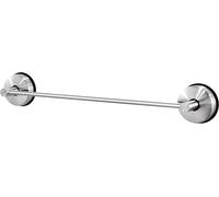 Porte-serviettes à ventouse - Support pour serviettes de cuisine - Organisateur de salle de bain - Forte adhérence (5 kg) - Longueur : 43 cm - Finition argent brossé