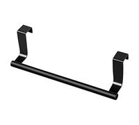 Porte-Serviettes, Accroche-Torchon pour Porte sans Percer, Porte-torchon à Suspendre sur Un Placard, Porte-Serviettes Salle de Bain en Acier Inoxydable Porte Torchons pour la Cuisine-23cm (Noir)