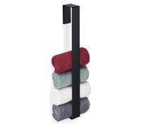 Porte-serviettes, acier inoxydable 430, salle de bains, cuisine, autocollant, porte-serviettes sans perçage, HBT 45 x 4 x 6 cm, noir, 1 pièce