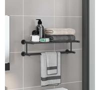 vidaXL Porte-serviettes Noir 61 x 23 x 17 cm Acier inoxydable
