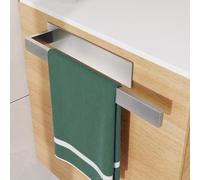 Porte-serviettes adhésif en acier inoxydable SUS304, sans perçage, durable et stable, pour salle de bain, fixation murale, 40 cm, argent