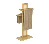 Porte-Serviettes Allegre - Porte-Serviettes Décoratif en Bambou de Haute Qualité Et Rotin - Style Bohème Tendance - 2 Bras pour Suspendre des Serviettes Ou des Vêtements - 37 X 88 X 22 Cm