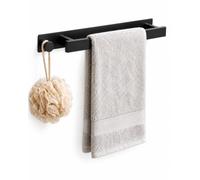 Porte-serviettes auto-adhésif, sans perçage, acier inoxydable noir 40 cm, rail de serviette de salle de bain et de cuisine, support d'invité pour salle de bain, cuisine et hôtel, pratique et