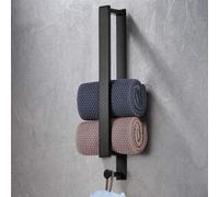 Porte-serviettes autocollant en acier inoxydable, porte-serviettes de bain noir - échelle porte-serviettes pour la salle de bain et la cuisine
