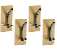 Porte-serviettes autocollants (4,5 cm) à fixer au mur, crochets en acier inoxydable, crochets pour la salle de bains, pas besoin de percer, doré et noir