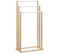 Porte-serviettes autoportant, 3 niveaux | Couleur : bois naturel | Dimensions : 25,8 x 48 x 94 cm
