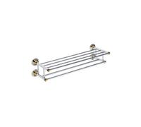 Porte-serviettes avec double étagère RETRO en chrome-or 66,5x16,5x22,5 cm