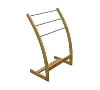 MSV Porte-serviettes Porte-serviettes avec 3 barres porte-serviettes en bambou Dimensions : environ 85 x 57 x 35cm