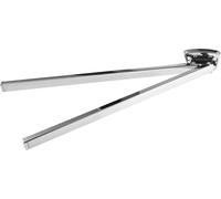 Porte-serviettes - Barre de 420 mm de long - Deux bras pivotants - Design angulaire - En acier inoxydable - Chromé / Crochets adhésifs / Support pour serviette de bain / Barre porte-serviettes / T3196