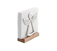 Porte-serviettes bois de manguier et métal ange argenté