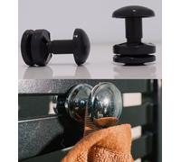 Porte-serviettes, bouton porte-serviettes – blanc – chromé – noir – crochet porte-serviettes, porte-peignoir pour radiateur, radiateur de salle de bains, lot de 2 (noir, type 1)