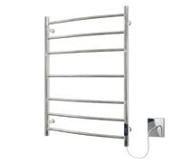 Porte-Serviettes Chauffant Électrique - Acier Inoxydable, Finition Poli Miroir, Série Siena, Montage Mural H800 x L600mm - Seche Serviette Electrique