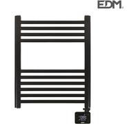 Porte-serviettes Chauffant Noir Edm Chaleur Instantanée, Design Moderne, Minuterie Intégrée - Edm