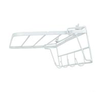 Porte-serviettes chauffant pour radiateur, 35 cm, en fer, installation sans perçage, porte-serviettes compact de salle de bain et étagère de rangement au-dessus du radiateur, noir ou blanc (blanc)