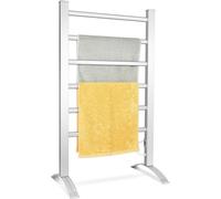 Porte-serviettes chauffe-serviettes électrique multifonctionnel avec 6 barres argent