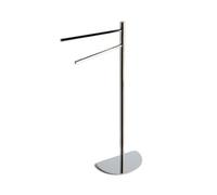 PORTE-SERVIETTES CHROMÉ À 2 BRAS AVEC BASE EN DEMI-LUNE