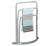 Porte-serviettes CURVY, 3 barres, autoportant, argenté, 85x66x20 cm