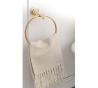 Porte-serviettes de luxe / anneau porte-serviettes avec cristal Swarovski Or 20,2 x 9,3 x H. 22 cm - Accessoires de salle de bain de luxe - Italy