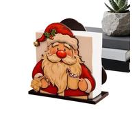 Porte-serviettes de Noël mignon en bois avec motif Père Noël | Distributeur de serviettes pour salle de bain, maison, hôtel, bureau, hôpital, école, comptoir d'évier domestique