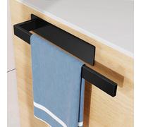 Porte-serviettes de salle de bain en acier inoxydable SUS304, porte-serviettes pour invités, sans perçage, à coller, 38 cm, noir mat