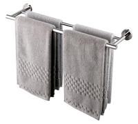 Porte-serviettes double, barre porte-serviettes, porte-serviettes de bain en acier inoxydable SUS304, porte-serviettes de salle de bain, support à deux bras, fixation murale, 60 cm, poli, A2001S60