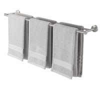 Porte-serviettes double en acier inoxydable SUS304, barre porte-serviettes de salle de bain de 86 cm de long, support pour serviettes de douche, fixation murale, finition brossée, A2001S86-2