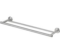 Porte-serviettes double, fixation murale, 60 cm, en acier inoxydable brossé SUS304