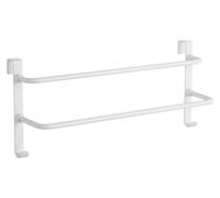 Porte-serviettes double, porte-serviettes de salle de bain à suspendre au-dessus de la porte avec crochets, porte-serviettes en acier inoxydable pour lavabo offrant un grand espace de rangement, pour 